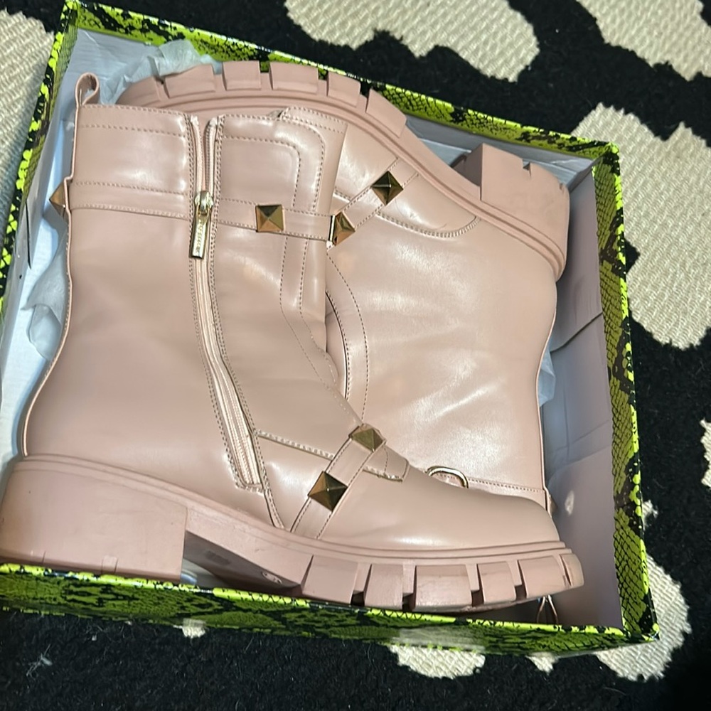 Pink ankle boots